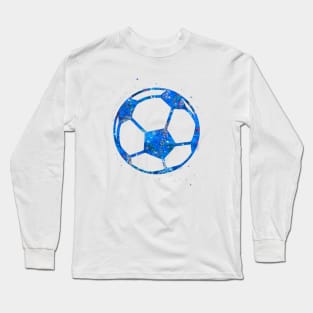 Soccer Ball Blue Art Long Sleeve T-Shirt